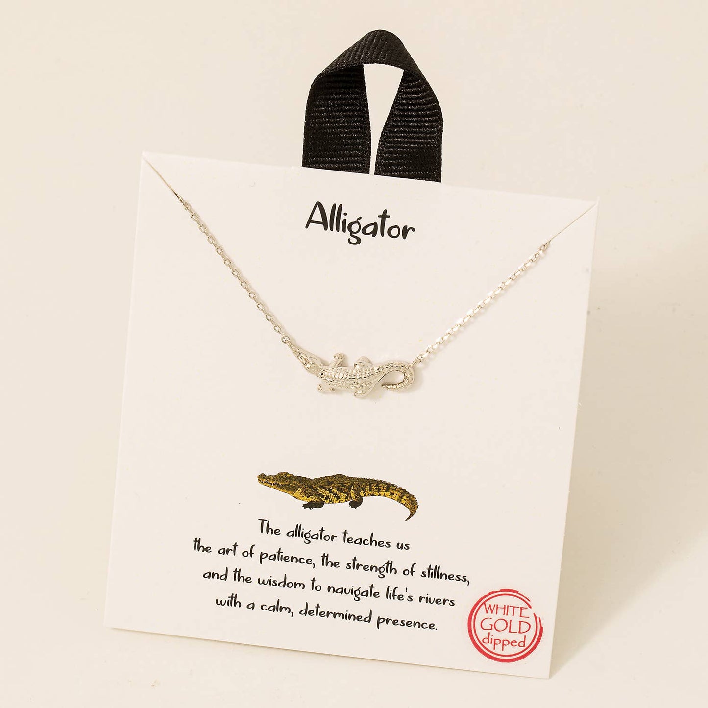 Gold Dipped Alligator Pendant Necklace: G