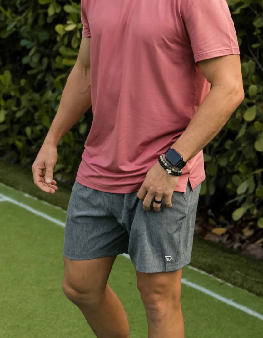Grizzly Grey Athletic Shorts With Classic Deer Camo Liner