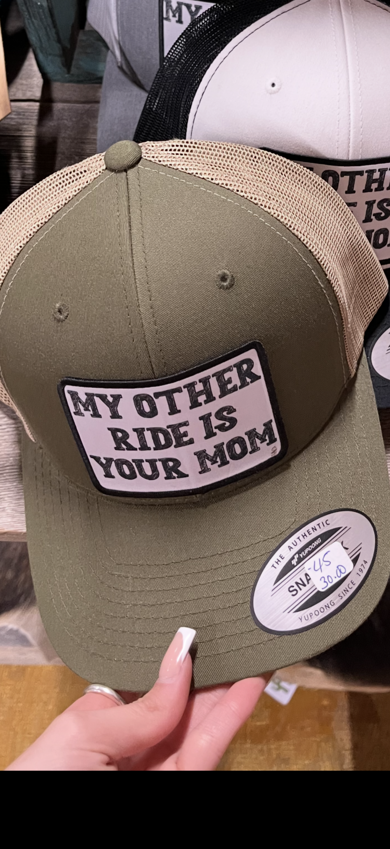 My Other Ride is your Mom Hat (Multiple Color Options) Crooked Halo