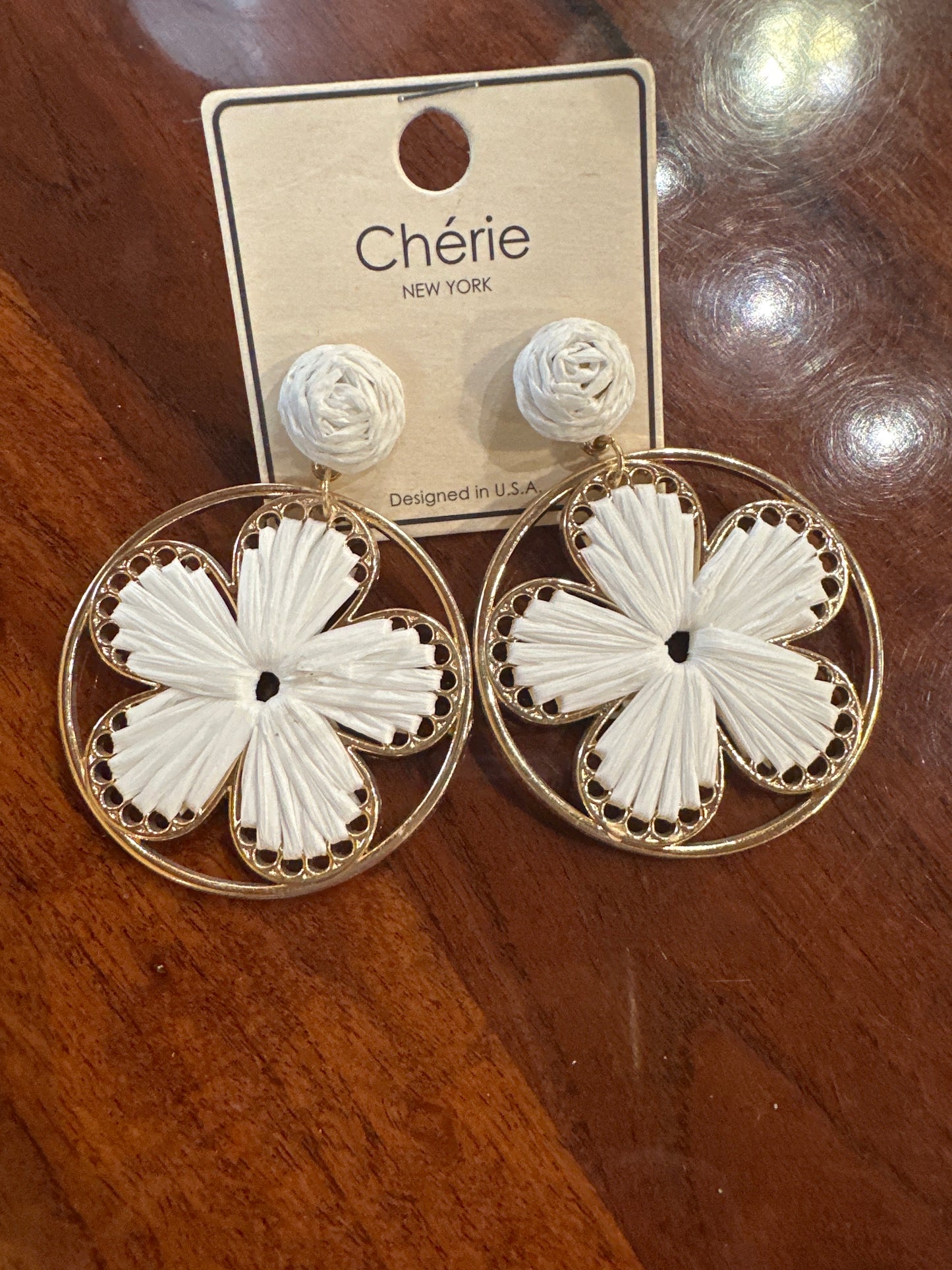 Gold Flower Earrings