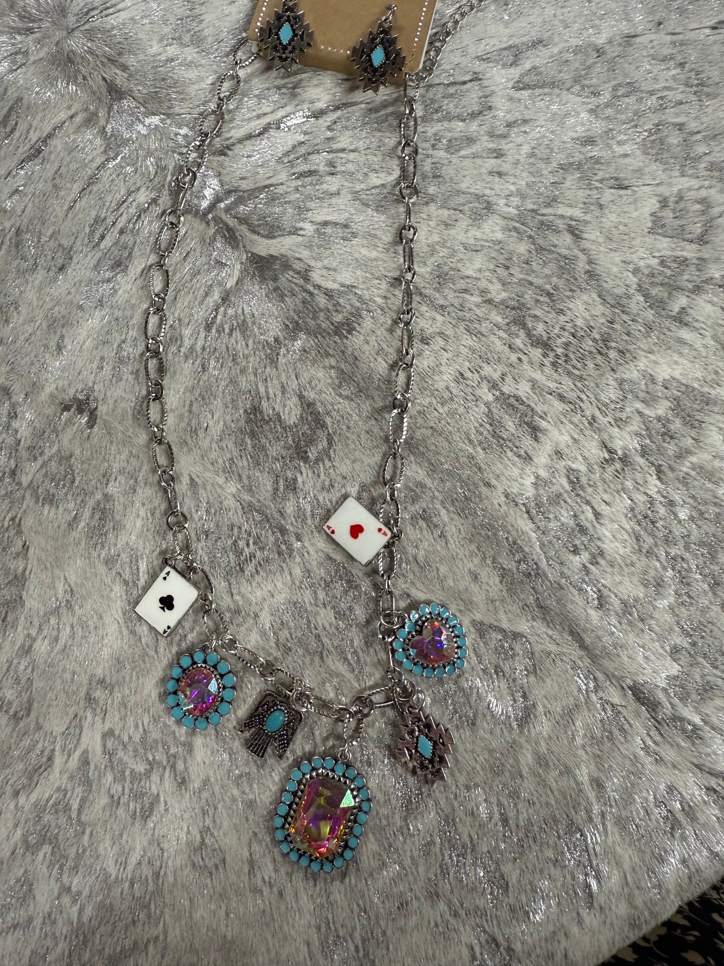 Aces western Necklace and earrings set