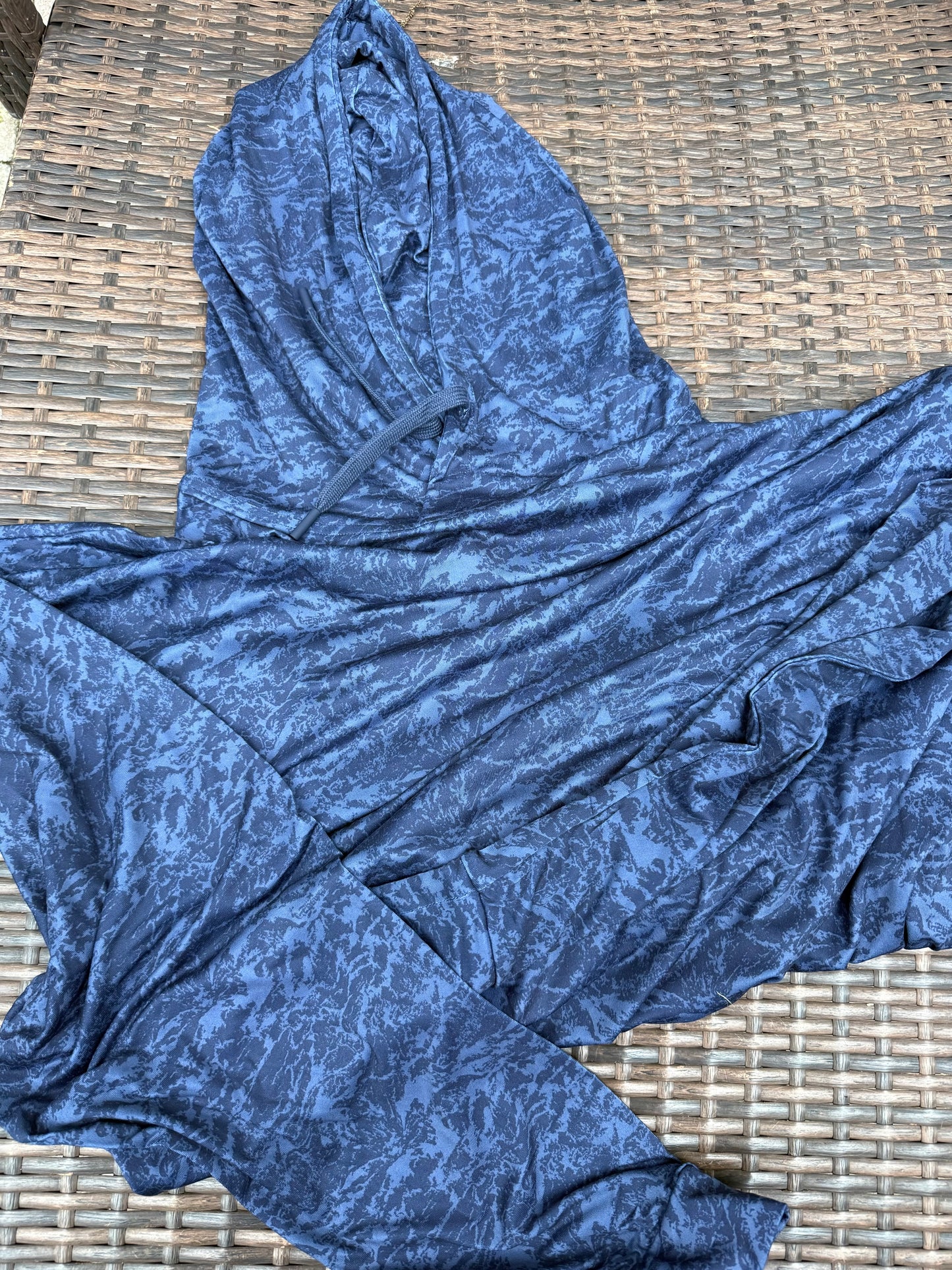 Marsh Camo Navy Performance Hoodie UPF 50 Sun Protection Burlebo PH-MSHC-NVY Tx
