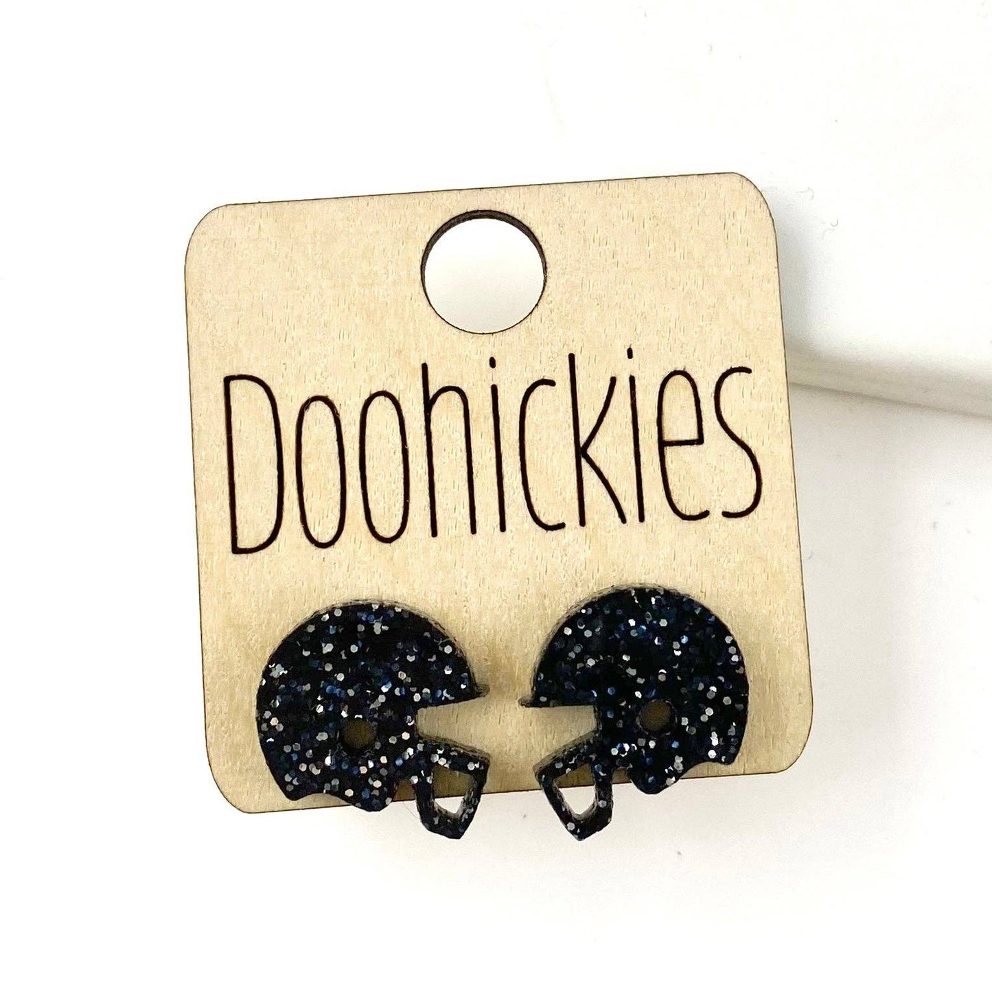 Helmet Studs Earrings: Maroon Glitter Doohickie