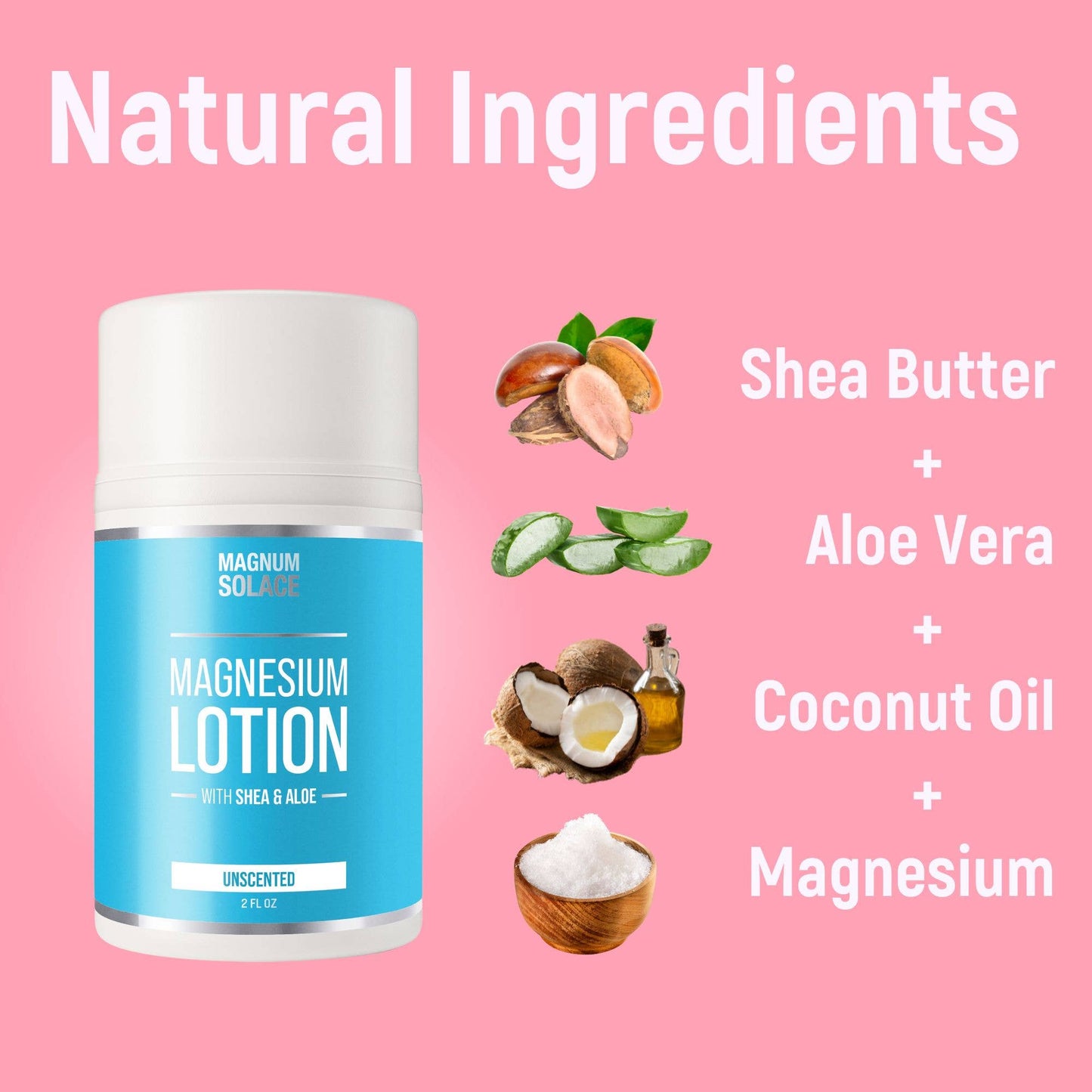 2oz Magnesium Lotion - Restless Legs & Muscle Pain Relief : LAVENDER Magnum