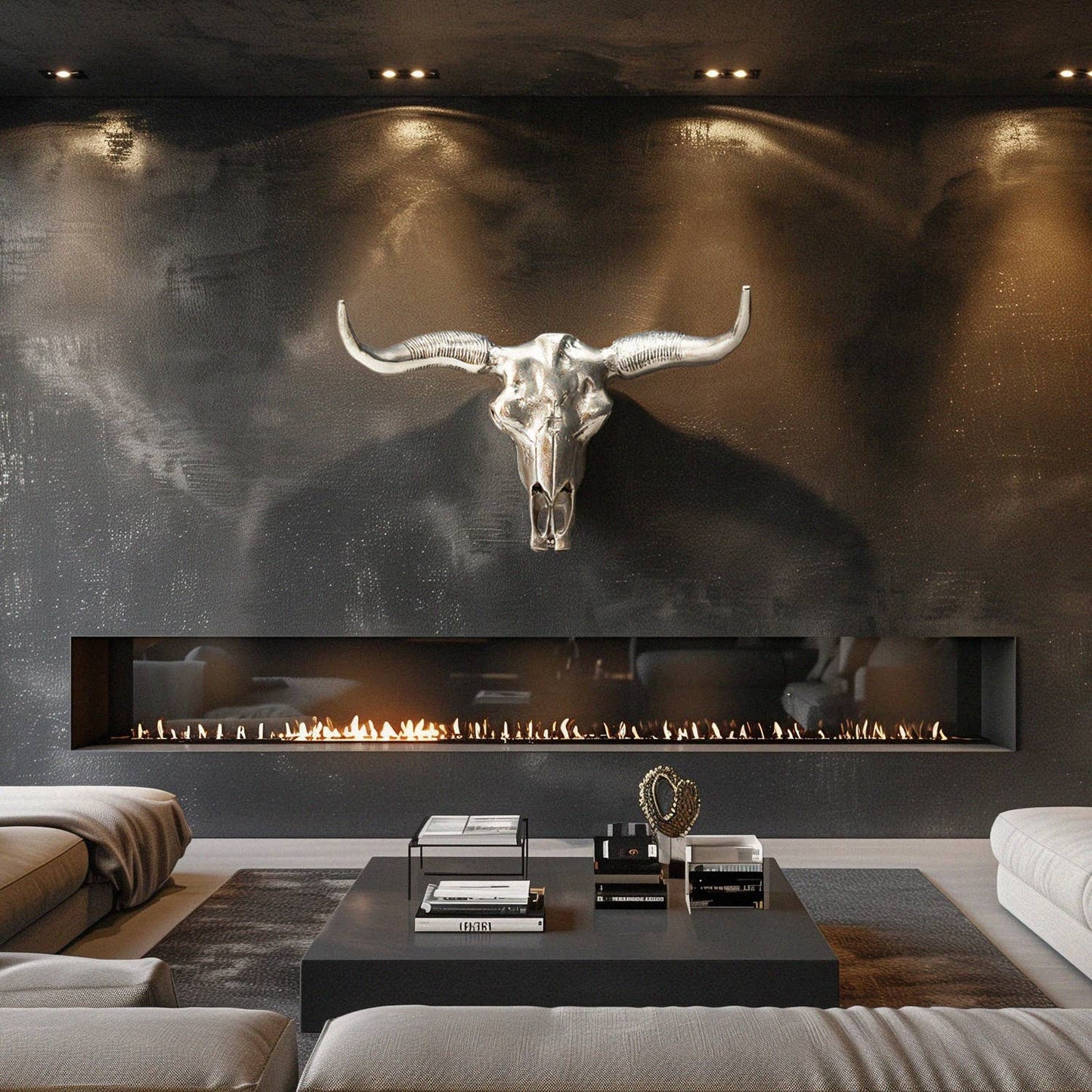 Textured Deco Bull Head (Wall Mount)