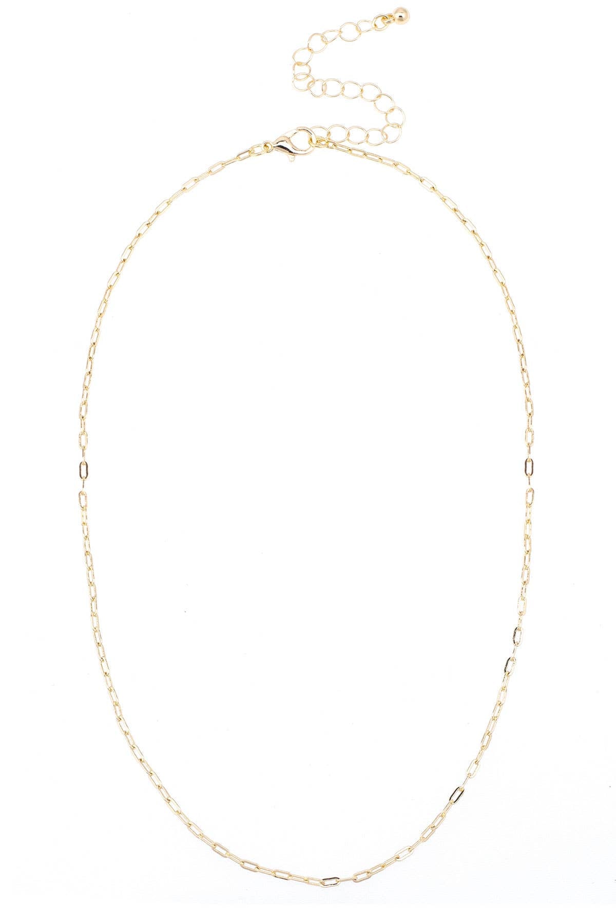 Natalia Micro Paperclip Chain Charm Necklace Base Canvas
