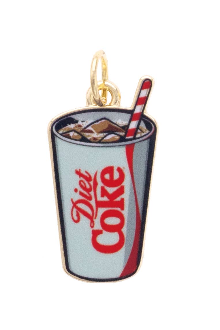 Diet Coke Fountain Drink Charm in Grey & Red