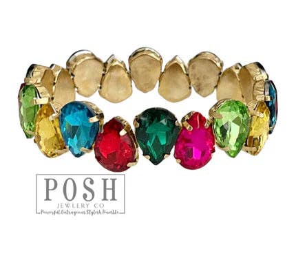 Chunky Rhinestone teardrop bracelet - LC: PP