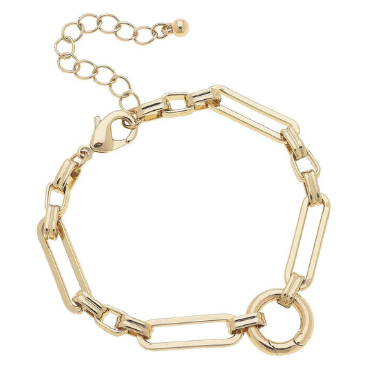 Bella Linked Charm Bracelet Base in Shiny Gold Canvas