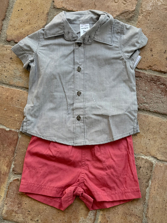 Two piece Carters Shirt and Shorts set