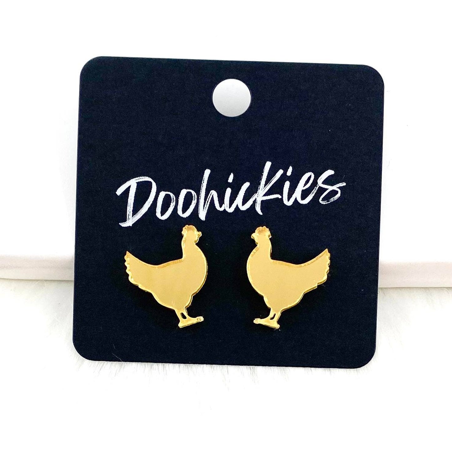 Pig Show Animal Studs -Western Earrings: Pink Glitter Pigs Doohickie