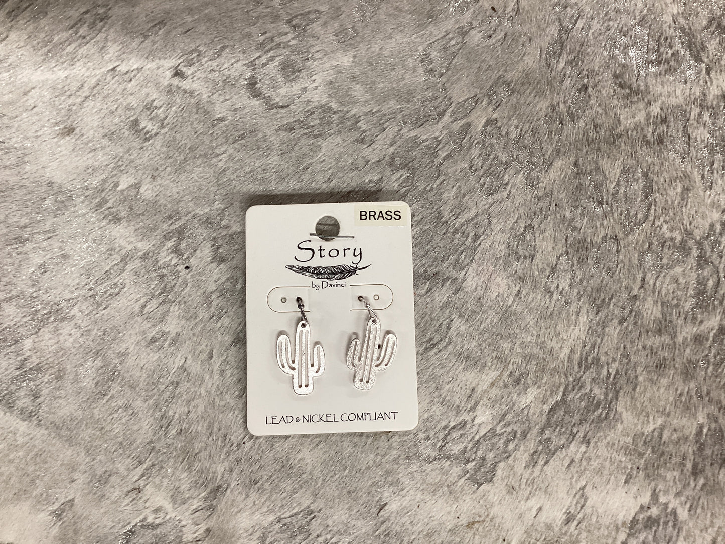Silver cactus earrings
