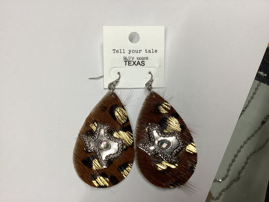 Brown animal print with State of Texas