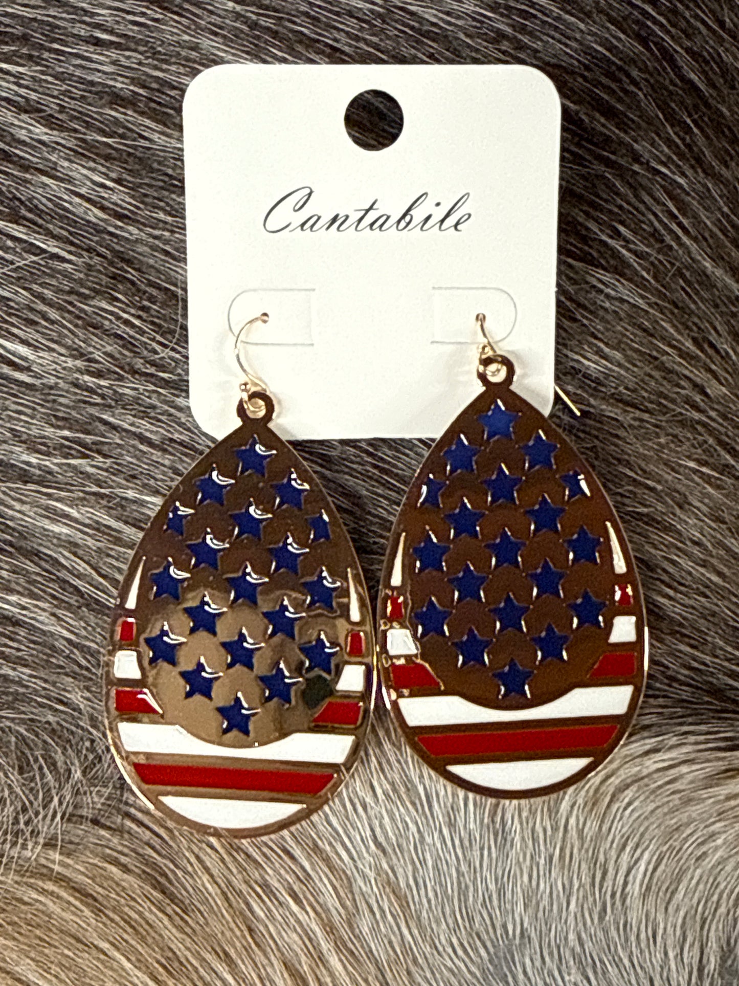 American Flag Teardrop Earrings Cantabile