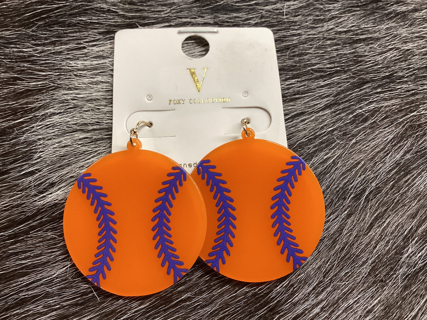 Acrylic basketball earrings