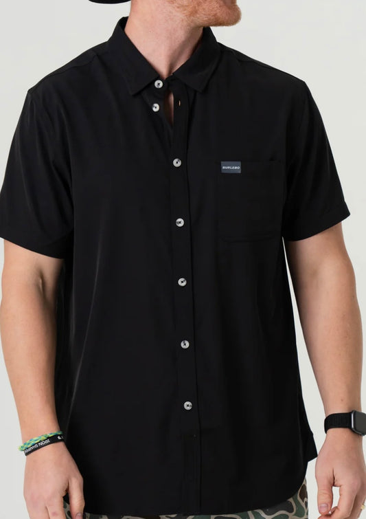 Black Performance Button Up Burlebo