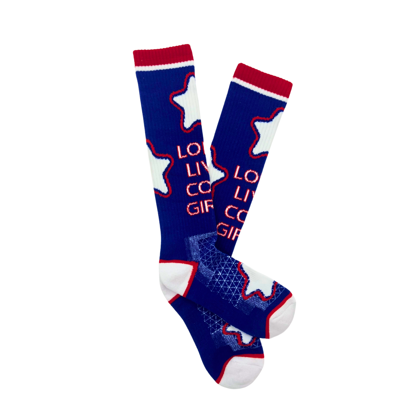Long Live Cowgirls Red/Blue Performance Sock
