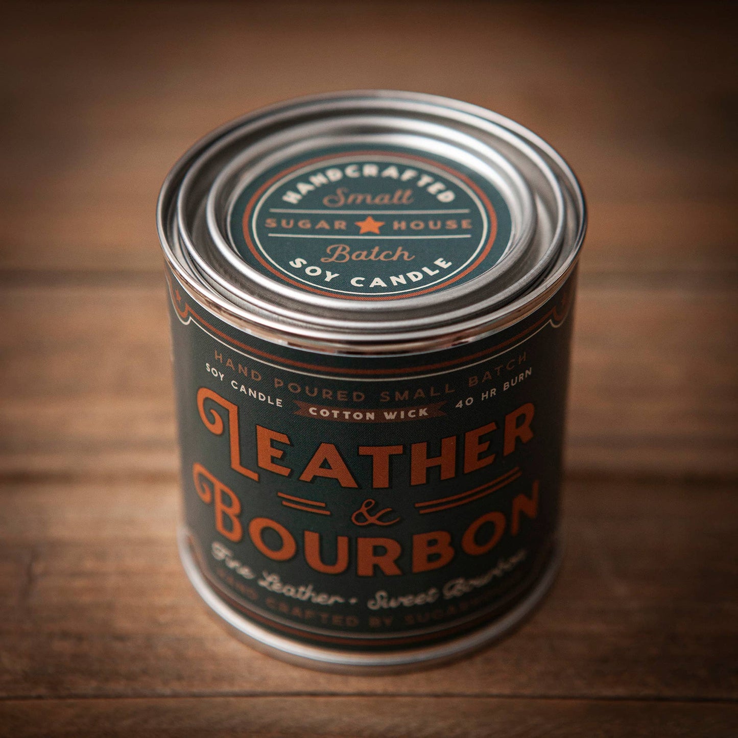 Leather & Bourbon Soy Paint Can Candle Sugarhouse