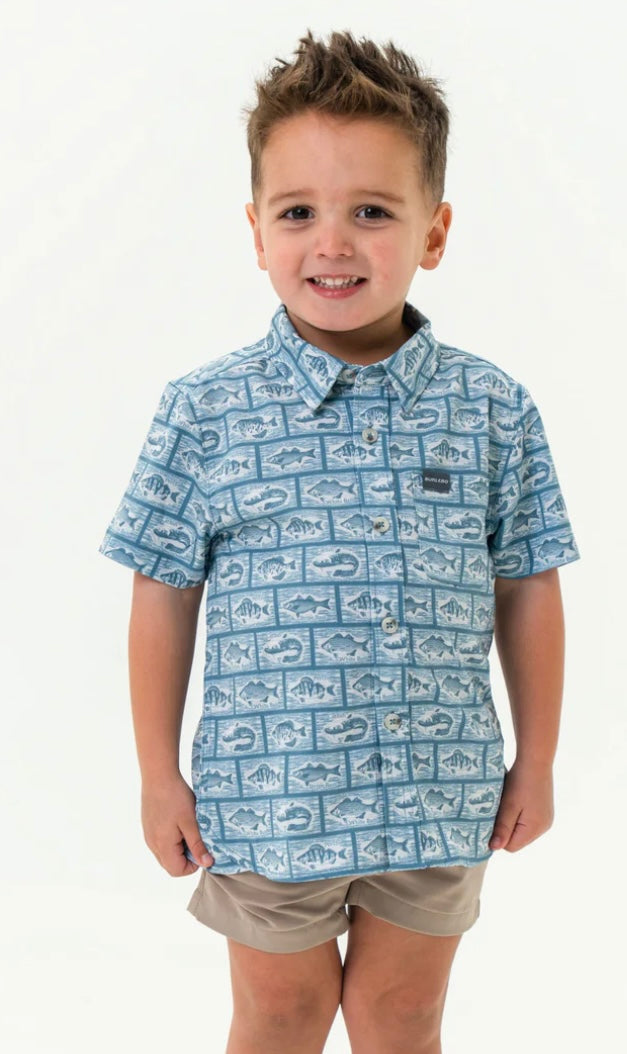 Anglers Choice Youth Performance Button Up Shirt Burlebo