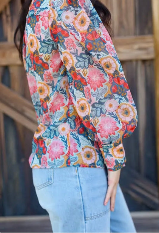 Vintage Sheer Poppie Blouse TH