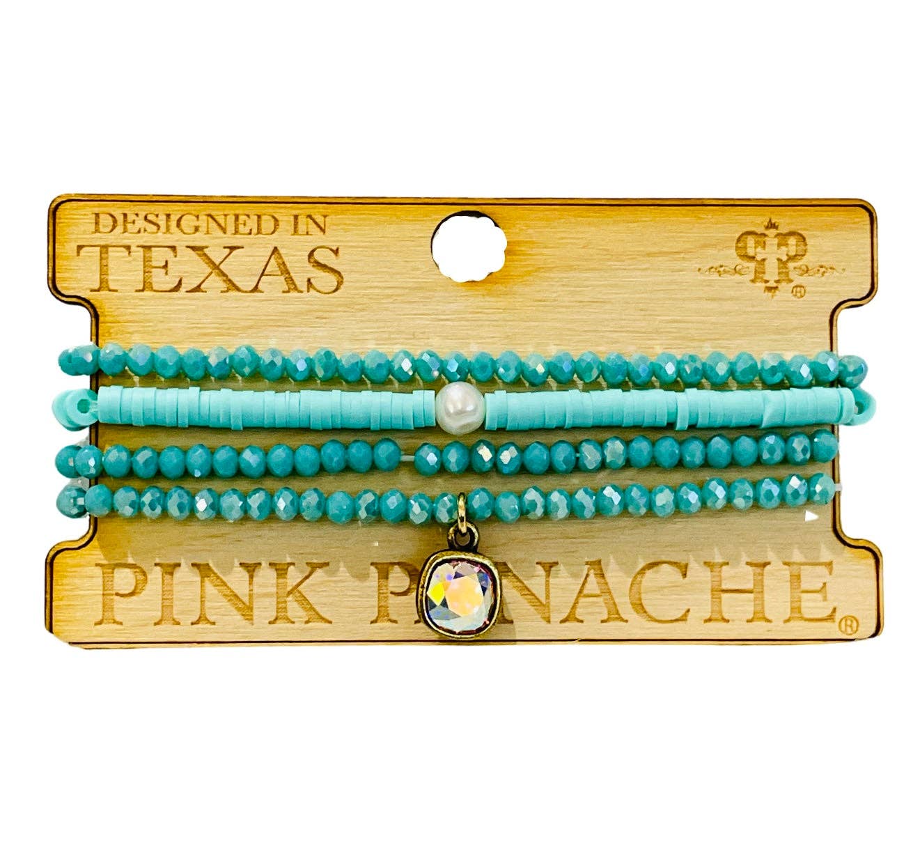 Turquoise bead bracelet, Austrian crystal: Green PP