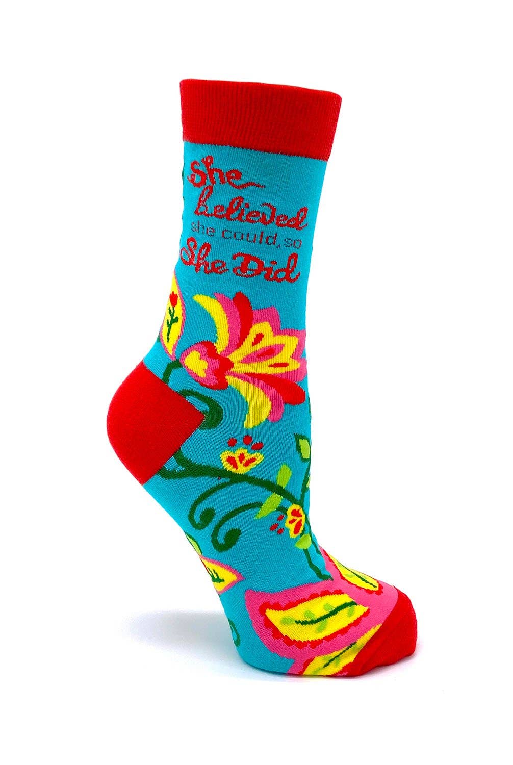 She Believed She Could, So She Did Women's Crew Socks Fab daz