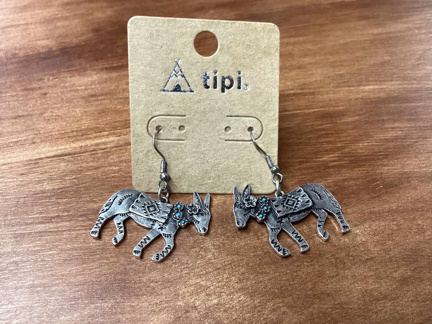 Tipi-silver donkey earrings