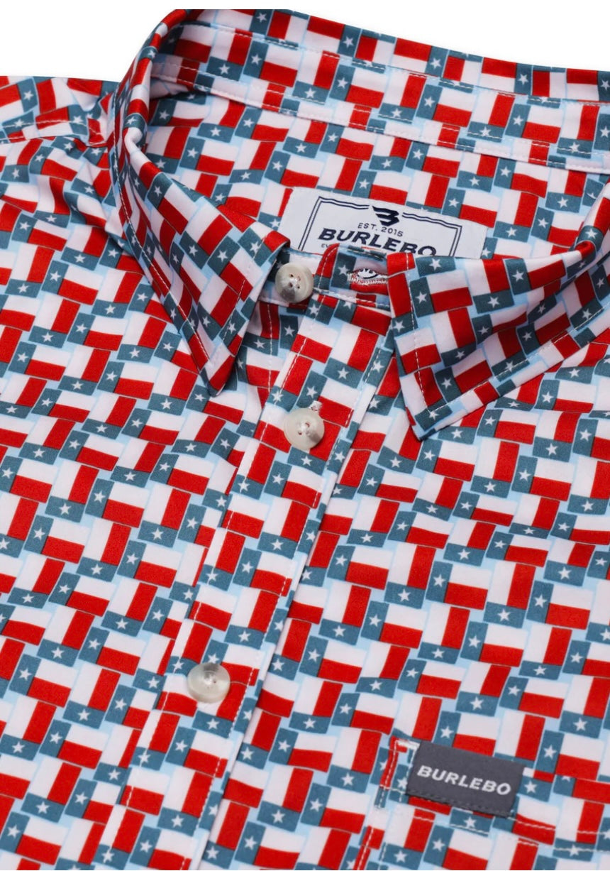 Texas Flags Performance Button Up Burlebo