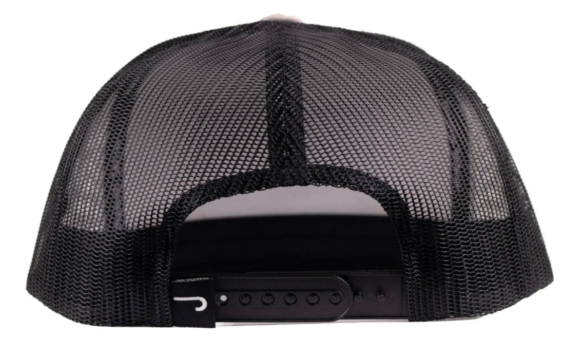 LAZY J RANCH SILVER GREY & BLACK FORT WORTH CLASSIC ROPE TRUCKER HAT