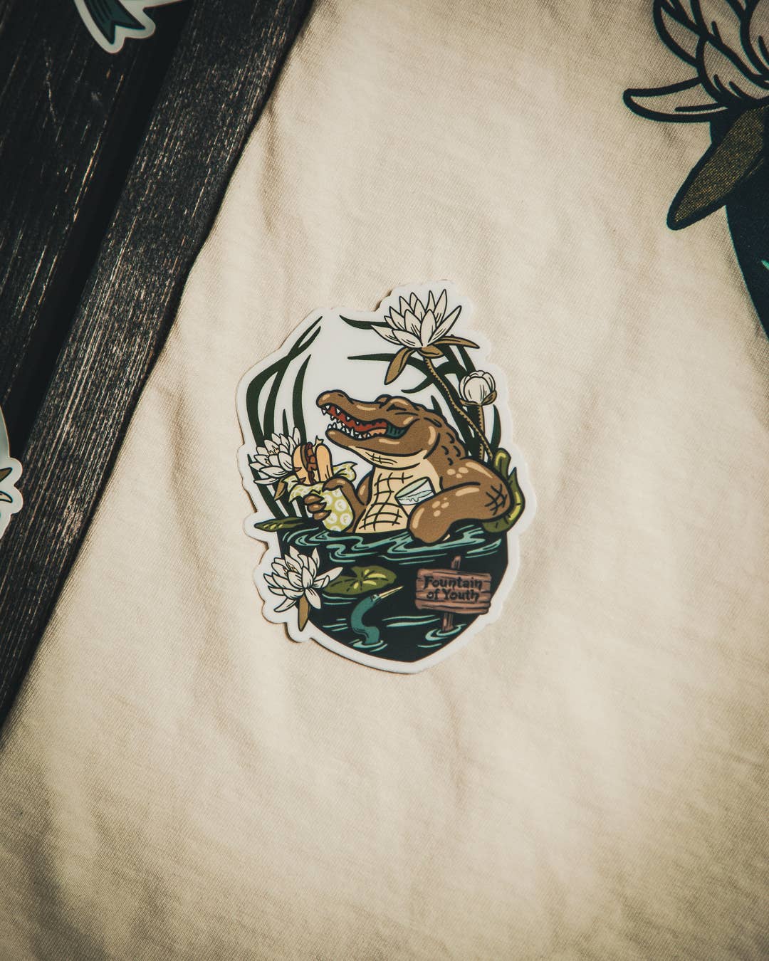 Fountain of Youth Alligator Sticker