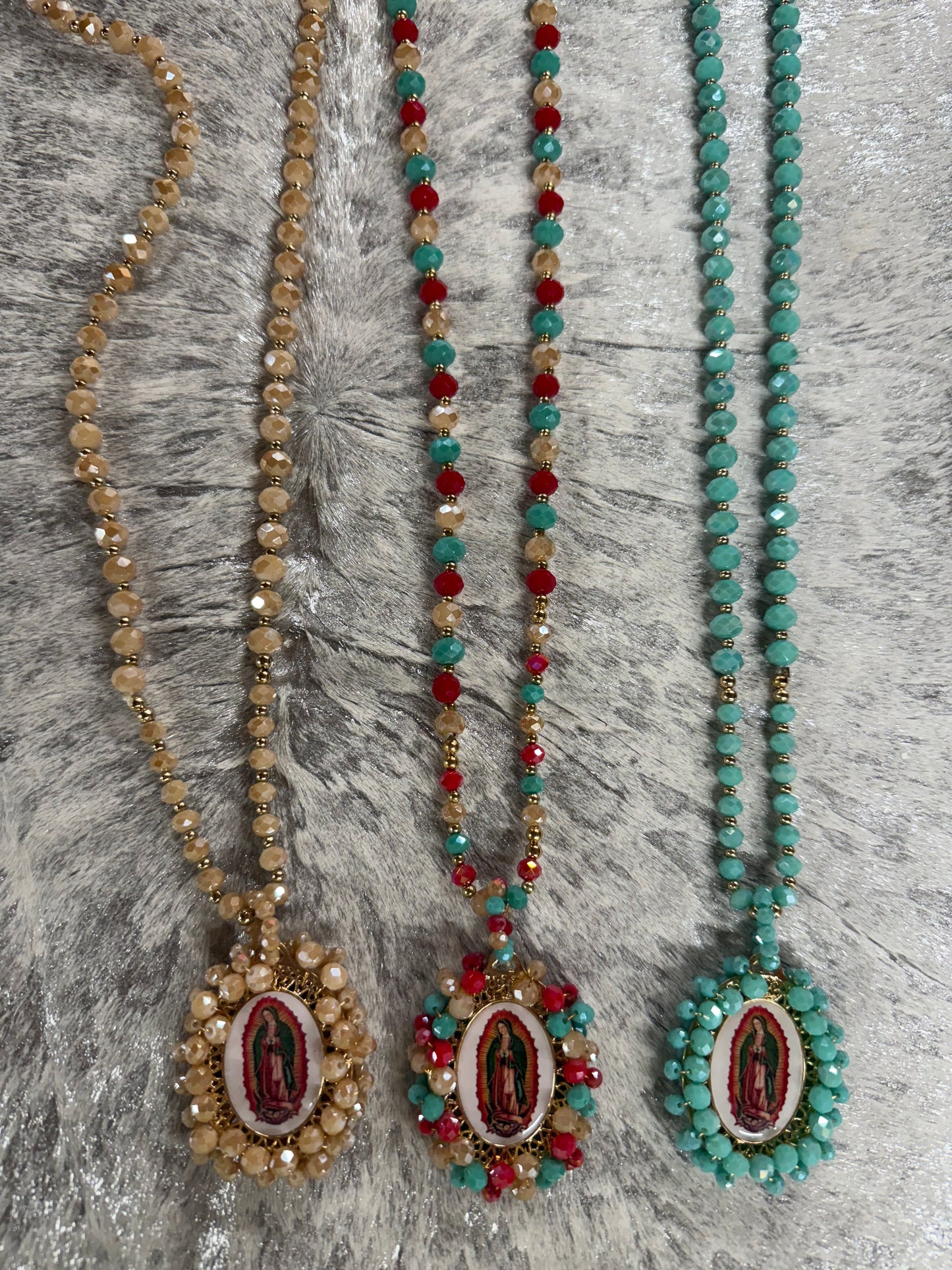 Virgin Mary Beaded Necklace