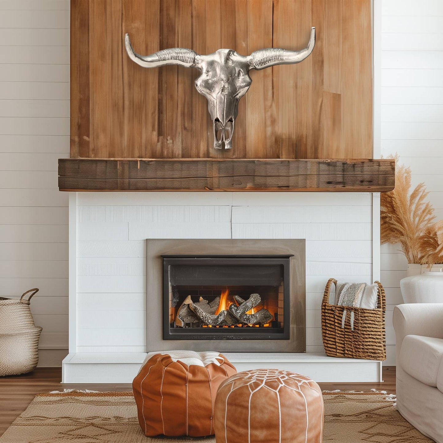 Textured Deco Bull Head (Wall Mount)