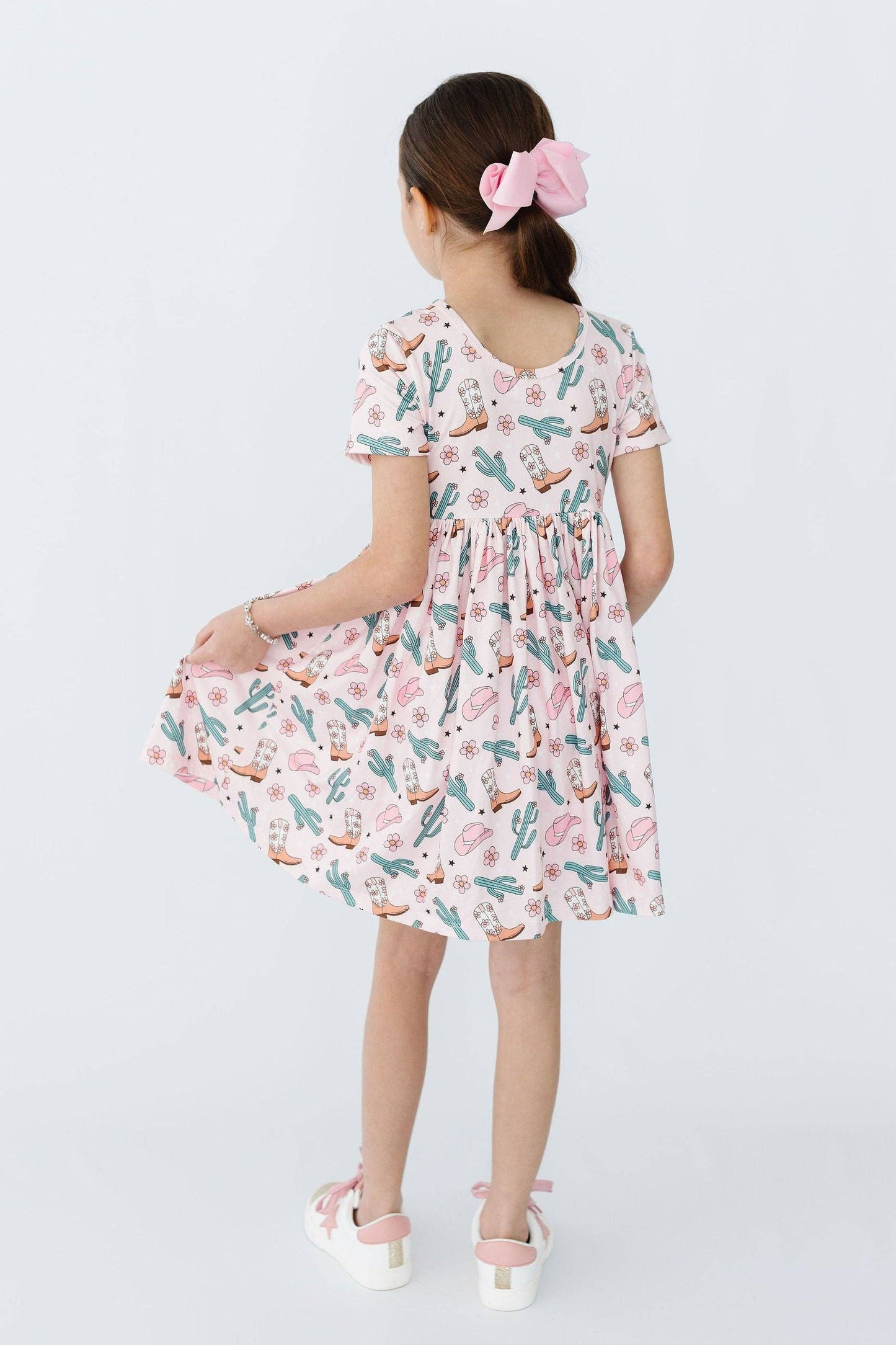 Cactus Cowgirl S/S Pocket Twirl Dress: Mila Tx/ Fl