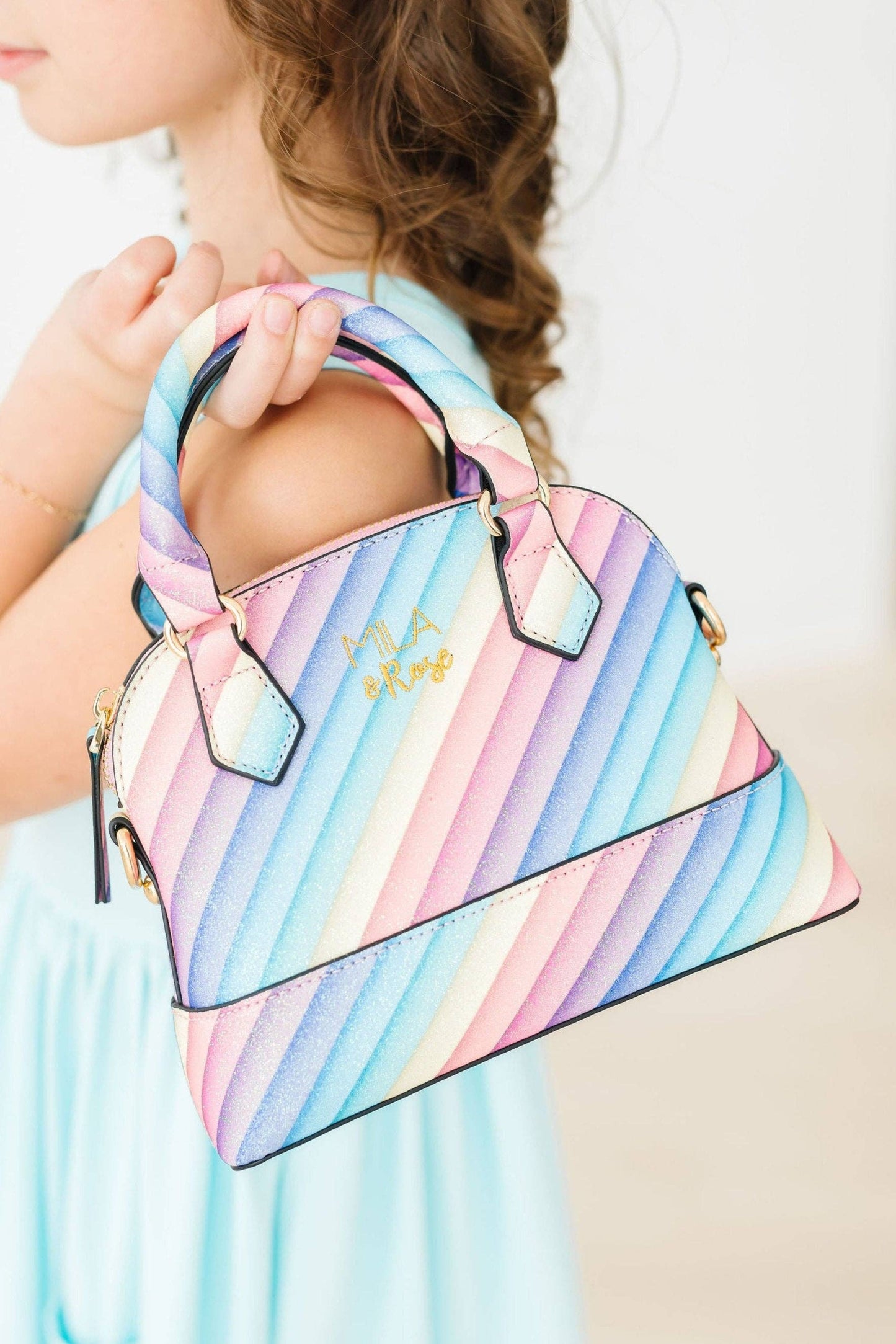 Rainbow Glitter Girl's Crossbody Purse Mila
