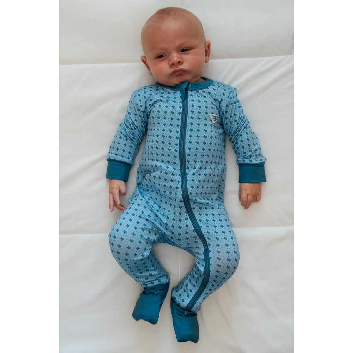Texas Light Blue Baby Zip Up Burlebo
