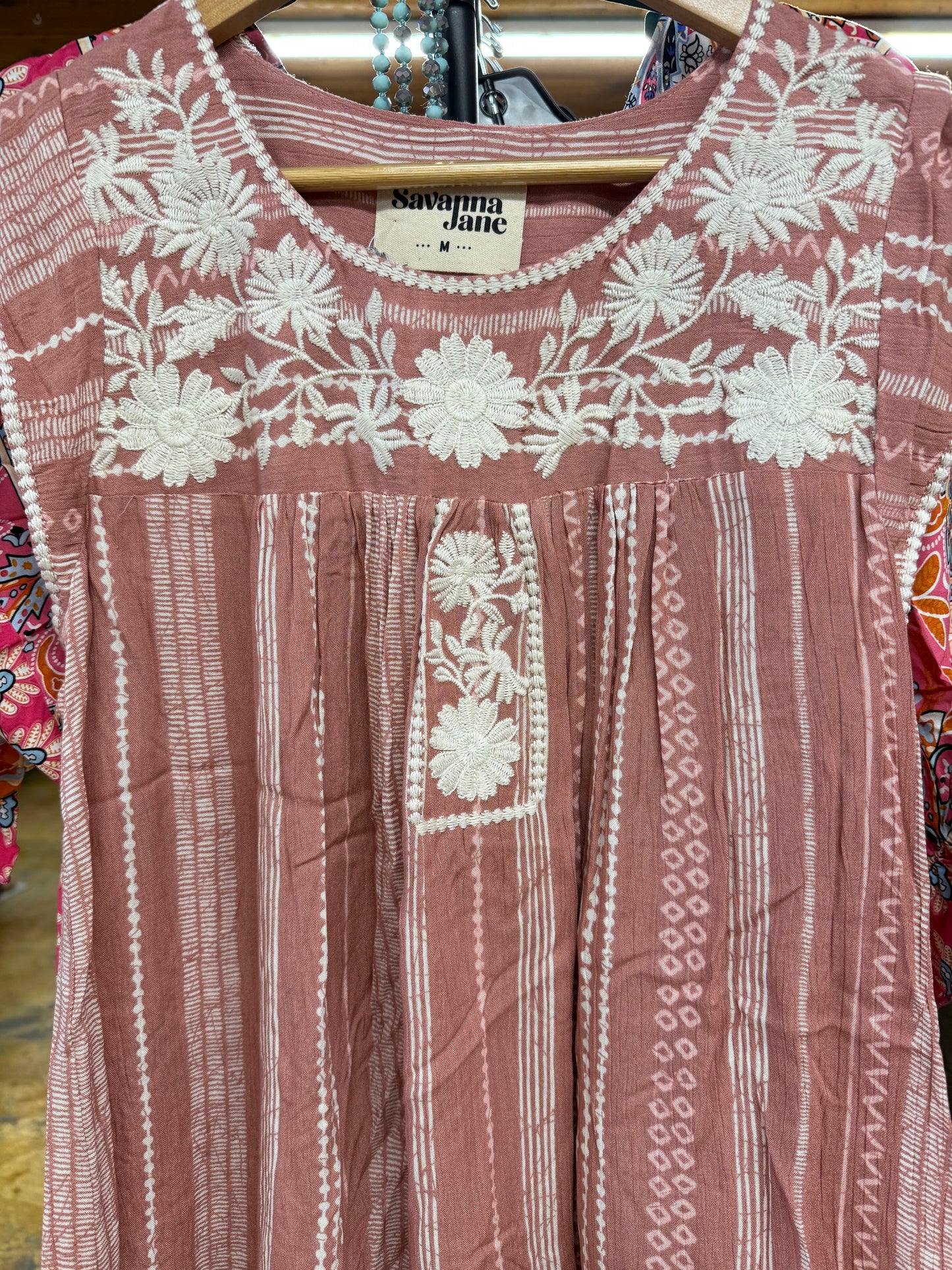 Savana Jane Clay and Cream floral Top