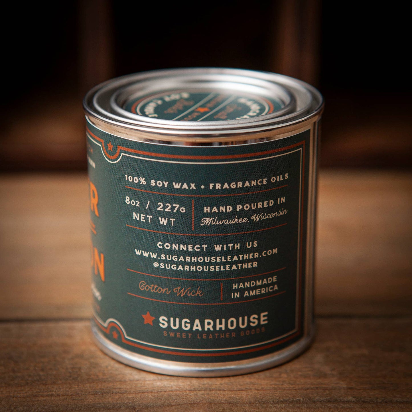 Leather & Bourbon Soy Paint Can Candle Sugarhouse