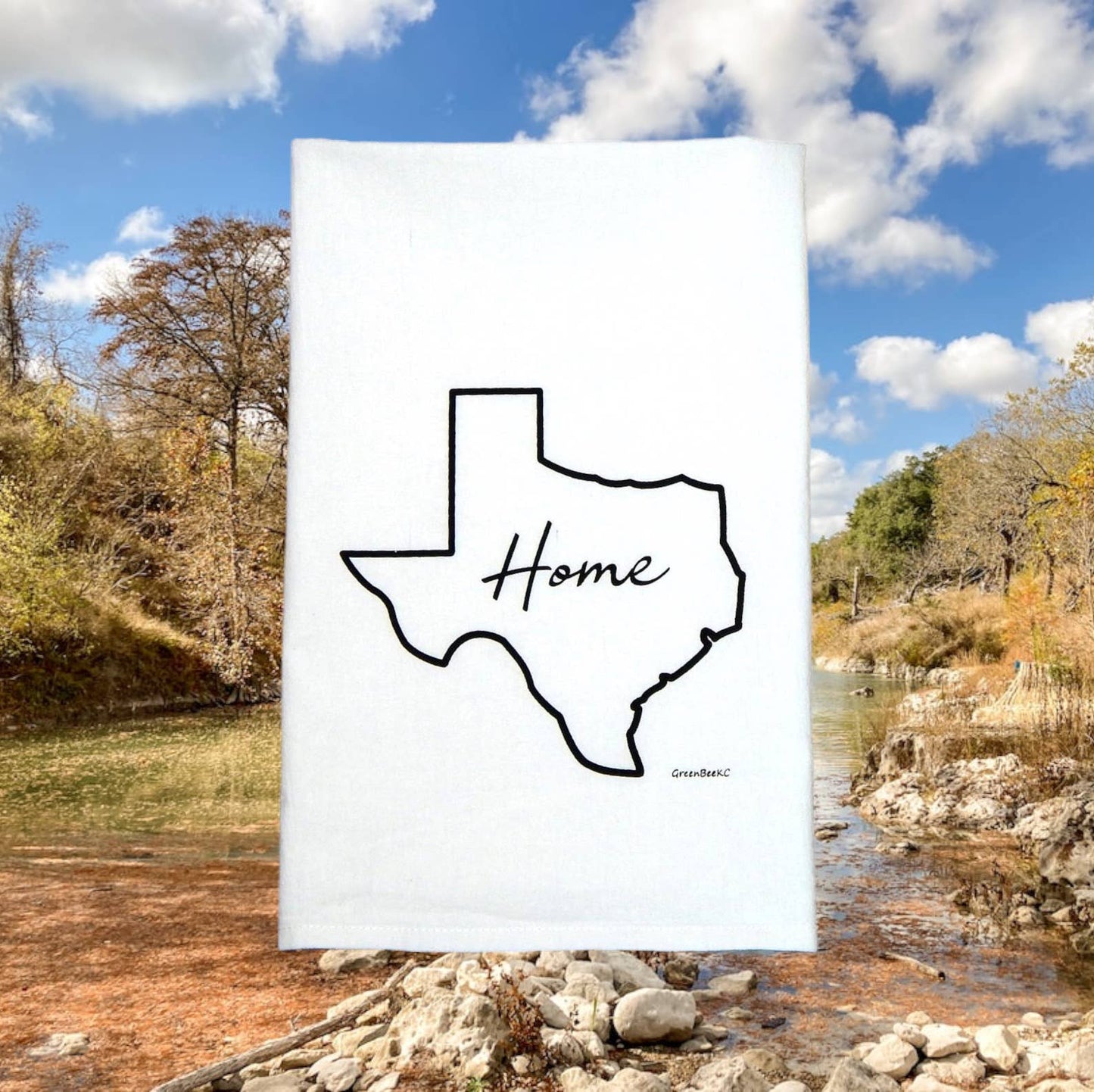 Texas State Dish Towel | Tea Towels | Flour Sack Dish Towel Green Bee