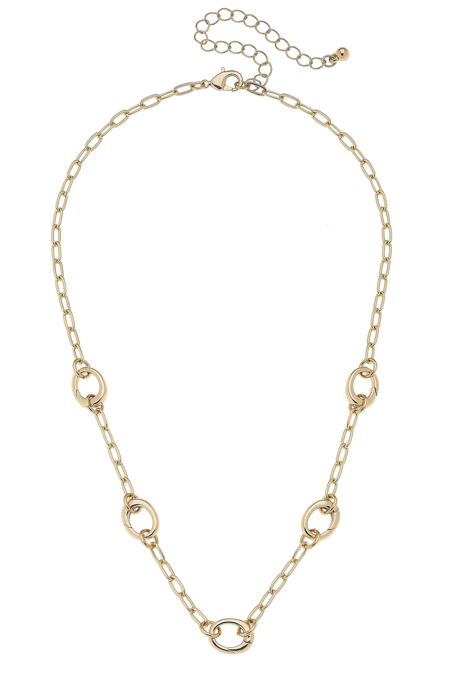 Sierra Dainty Charm Collector Necklace in Shiny Gold Canvas