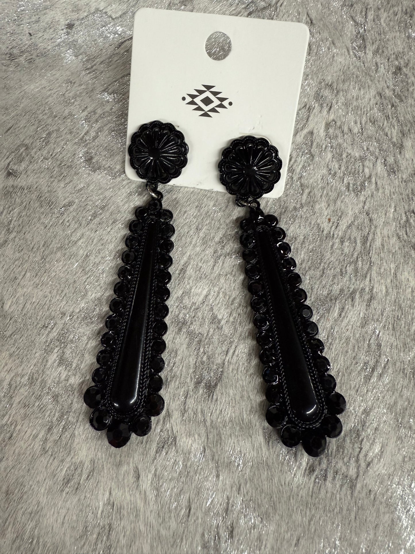 Blinged drop earrings