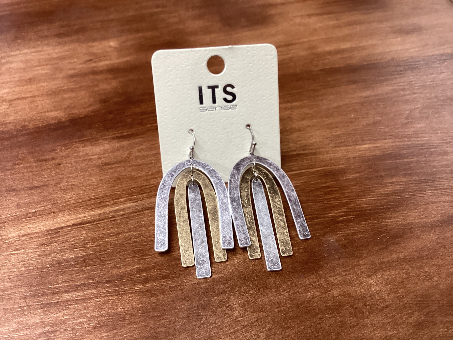 ITS Sense arch silver and gold earrings