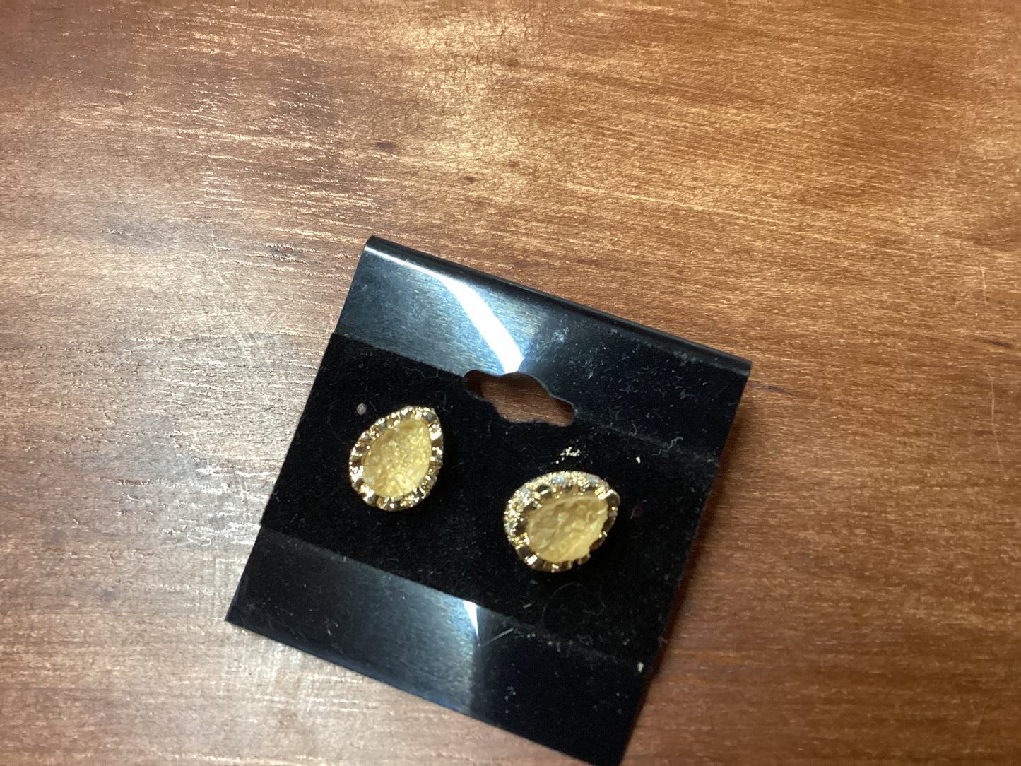 Druzy teardrop rose gold earrings