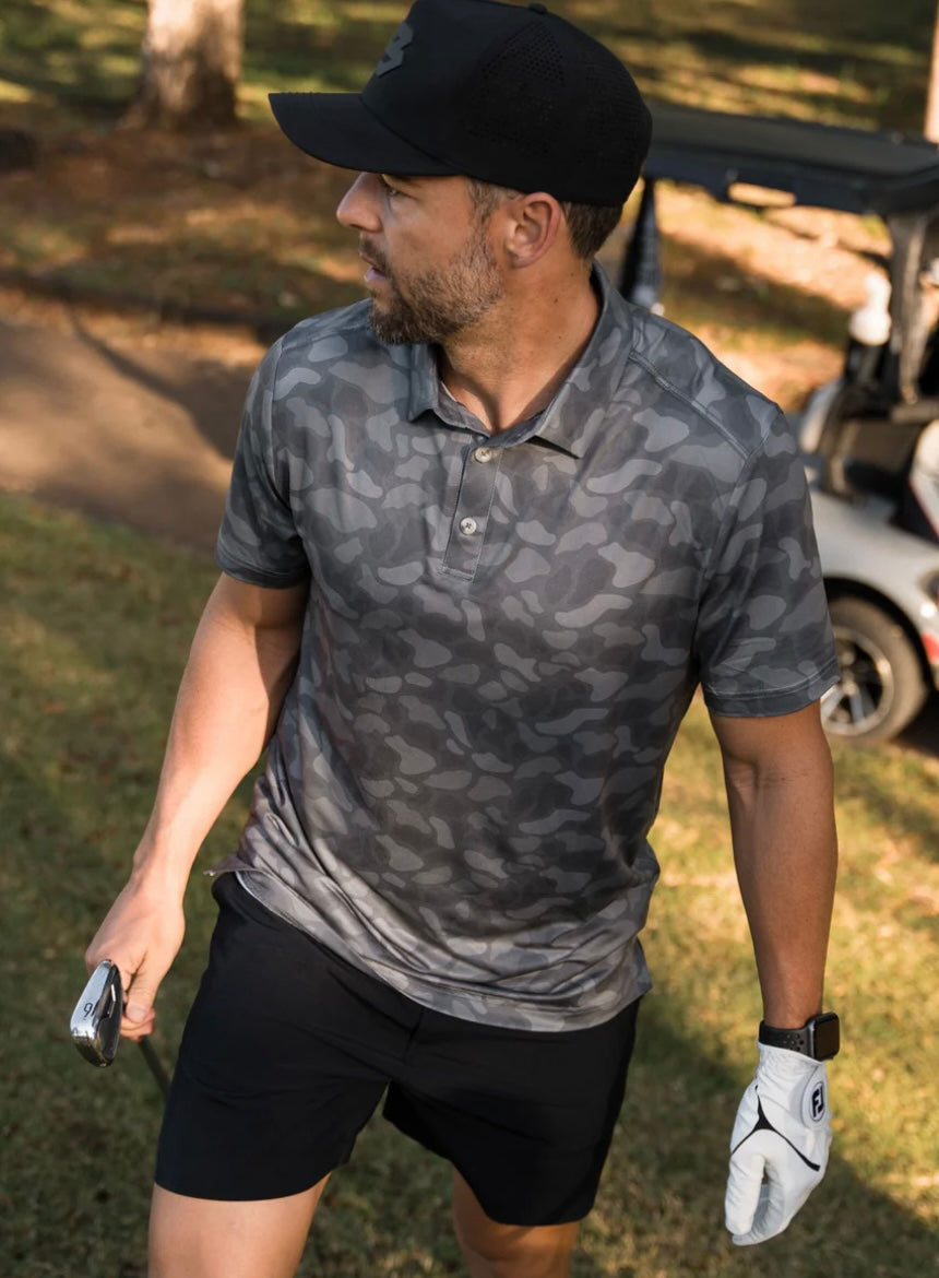 Stone Camo Performance Polo Burlebo