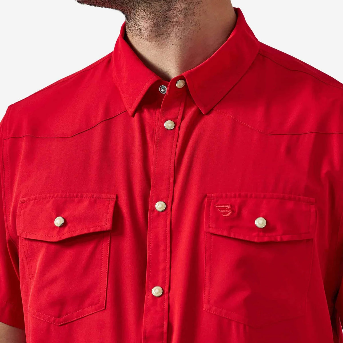 Red Performance Western Pearl Snap Burlebo Shirt