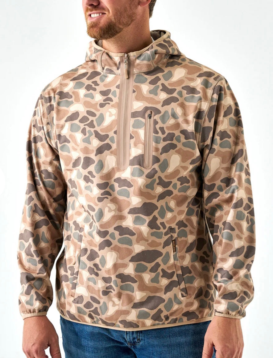 Pintail Camo Mid Layer Duke Tech Pullover Jacket Burlebo