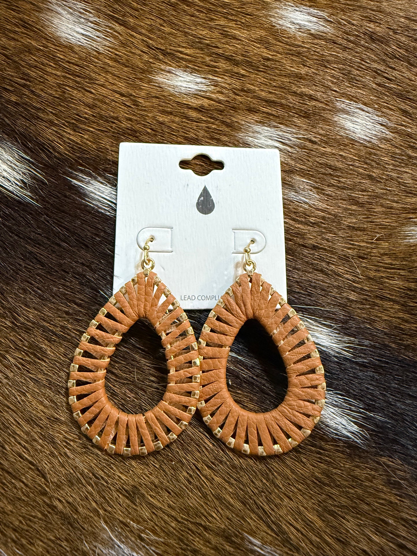 Colored Gold Tear Drop Earrings