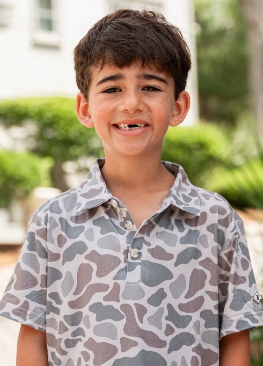 Classic Deer Camo Youth Polo Burlebo
