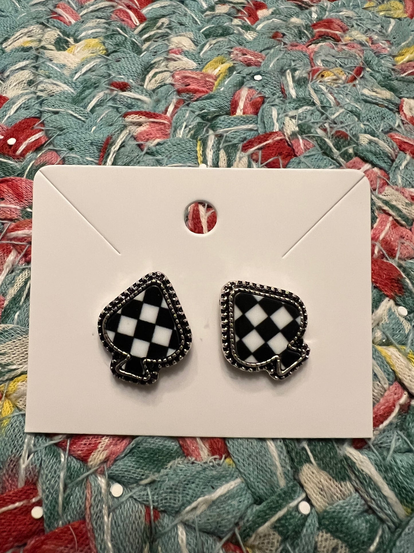 Black & White Checkerboard Earrings