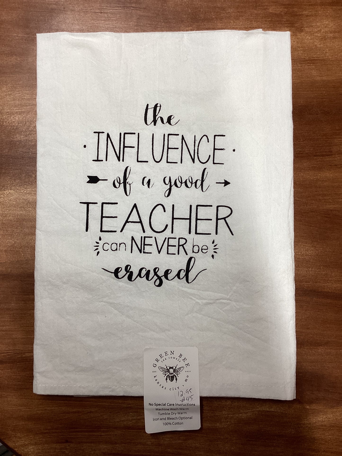 Teacher Dish Towel Green Bee