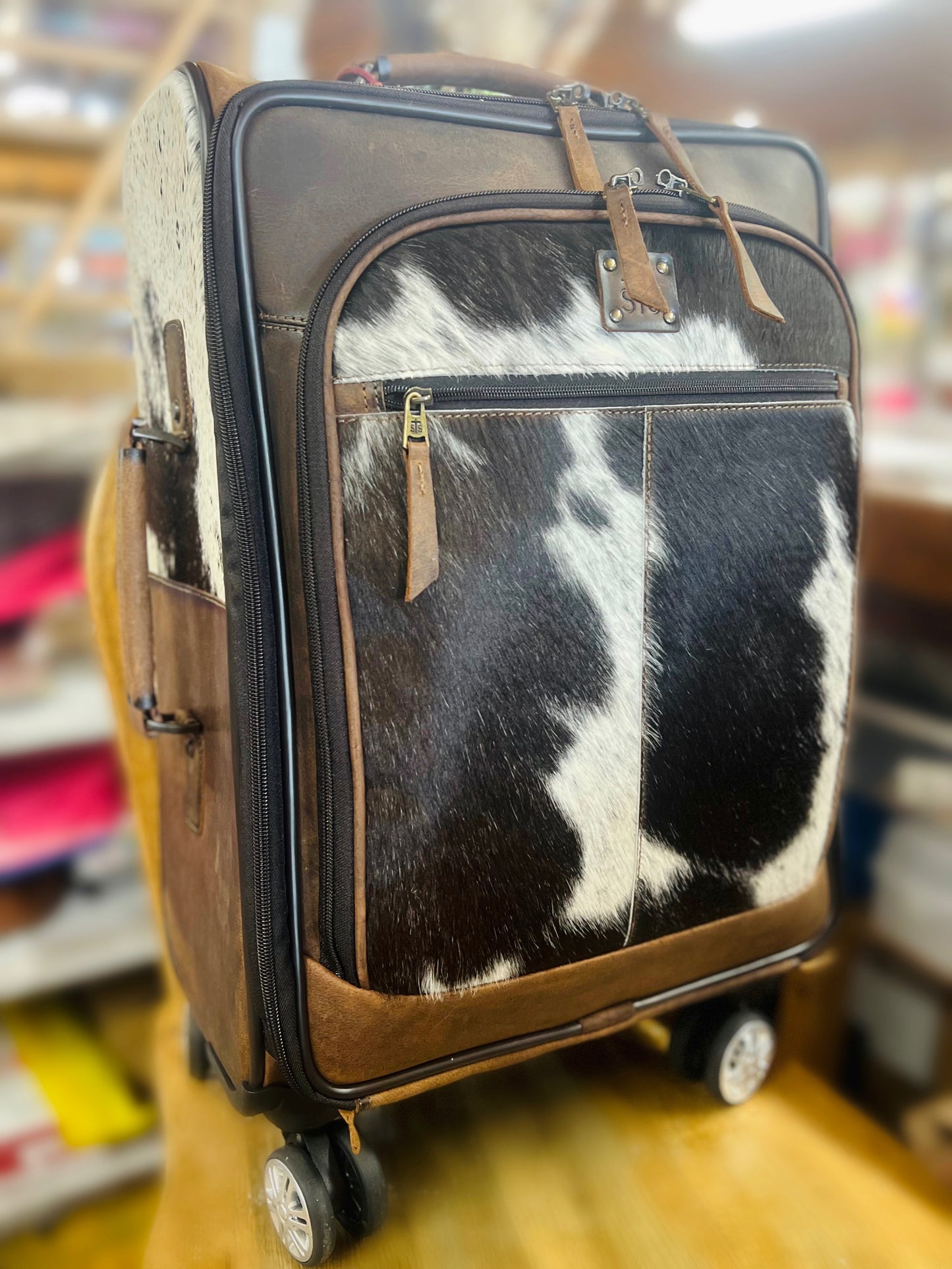 Cowhide Rolling Suitcase STS Ranchwear 30092